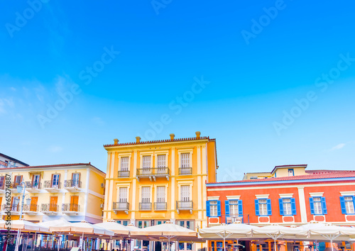 Historic buildings around the main square of Nafplio in Greece