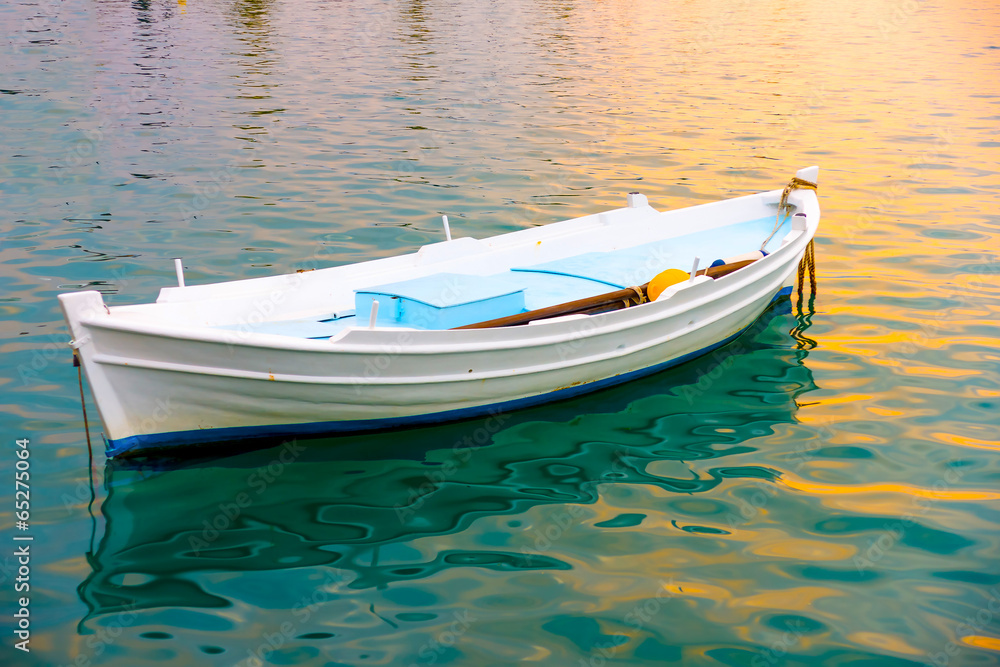 Beautiful small fishing boat in Nafplio town in Greece