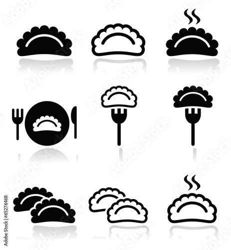 Dumplings, food vector icons set photo