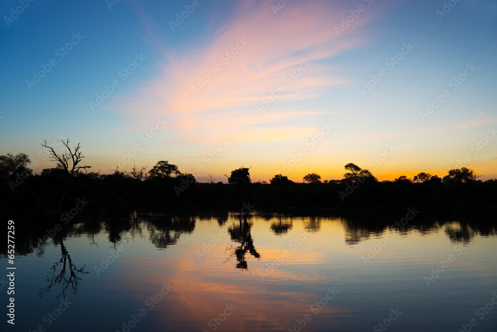 Sunset in Kruger park, South Africa