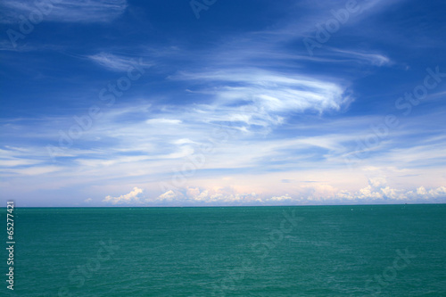 Blue sky, white cloud and sea
