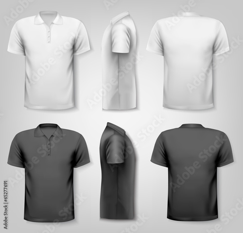 Polo shirts with sample text space. Vector.