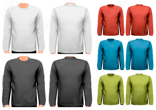 Long sleeved shirts with sample text space. Vector.