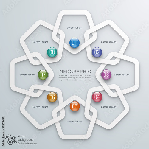 Infographics Vector Background 8-Step Process