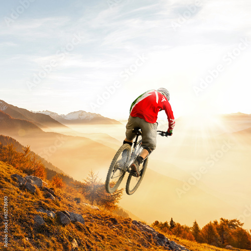 biker at sunset