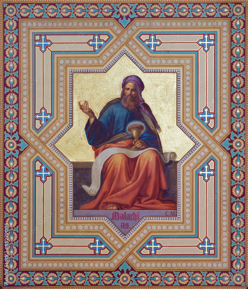 Obraz premium Vienna - Fresco of Malachi prophets from 19. cent.