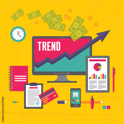 Business Trend Illustration in Flat Design Style