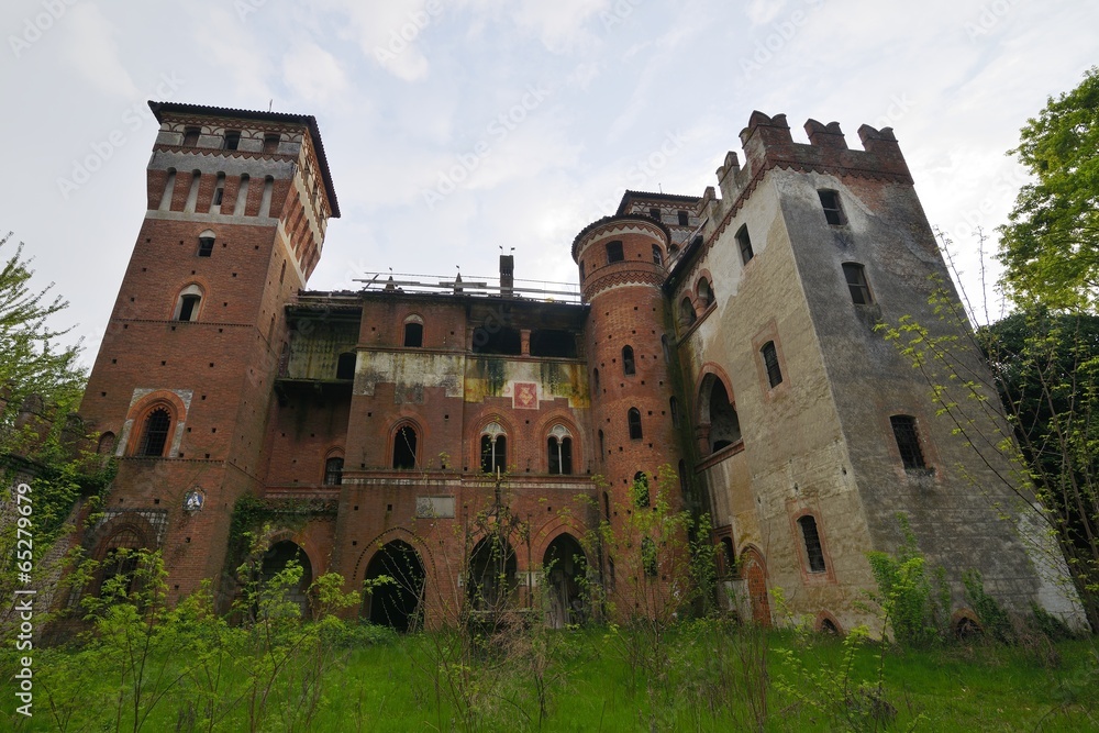 Abandoned castle of Rovasenda, Piedmont, Italy