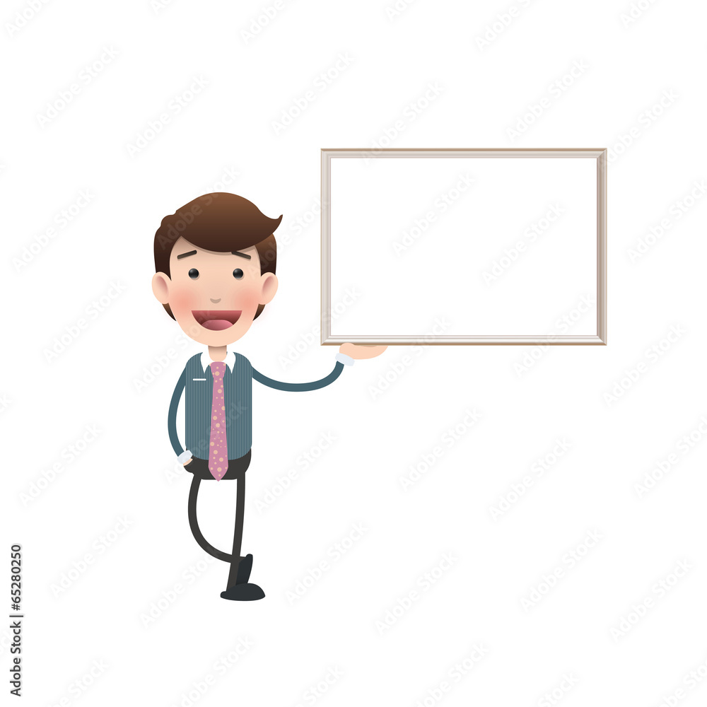 businessman with a frame over white background businessman with a frame over white background