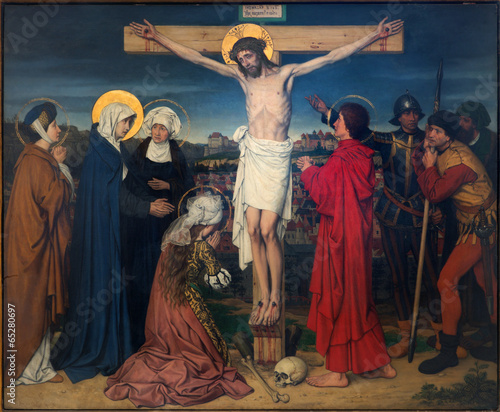 Canvas Print Antwerp - Crucifixion  in the cathedral of Our Lady