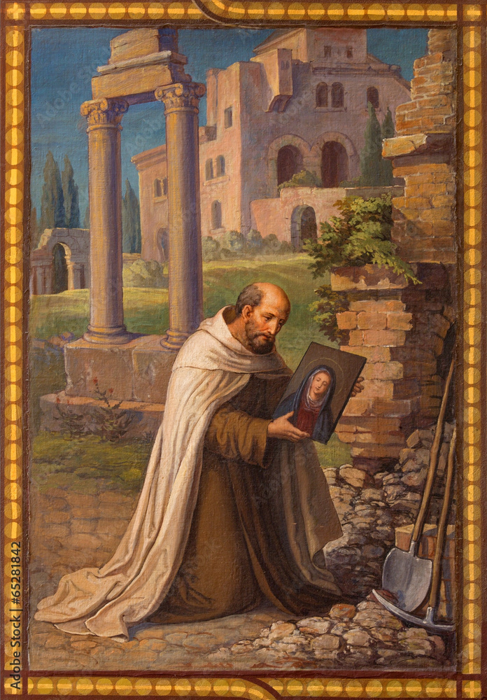 Obraz premium Wiedeń - Fresco hl. Simon Stock w kościele karmelitów