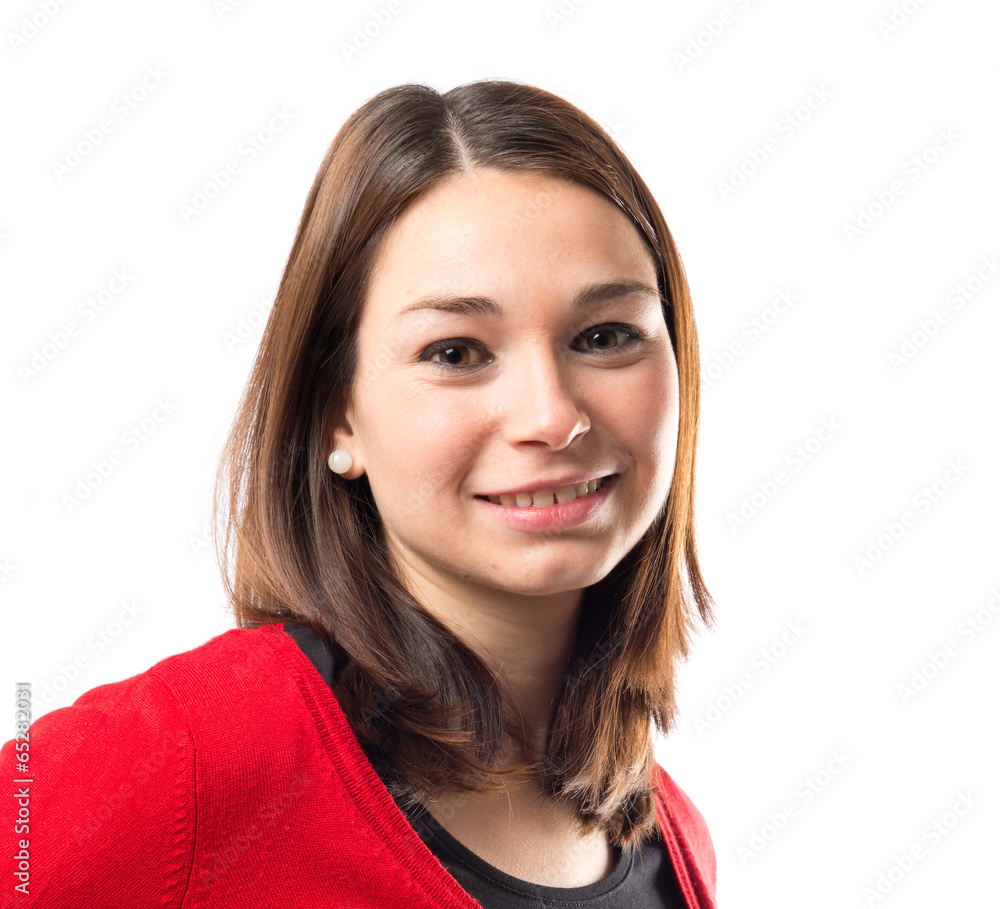 young asian girl over isolated white background young asian girl over isolated white background