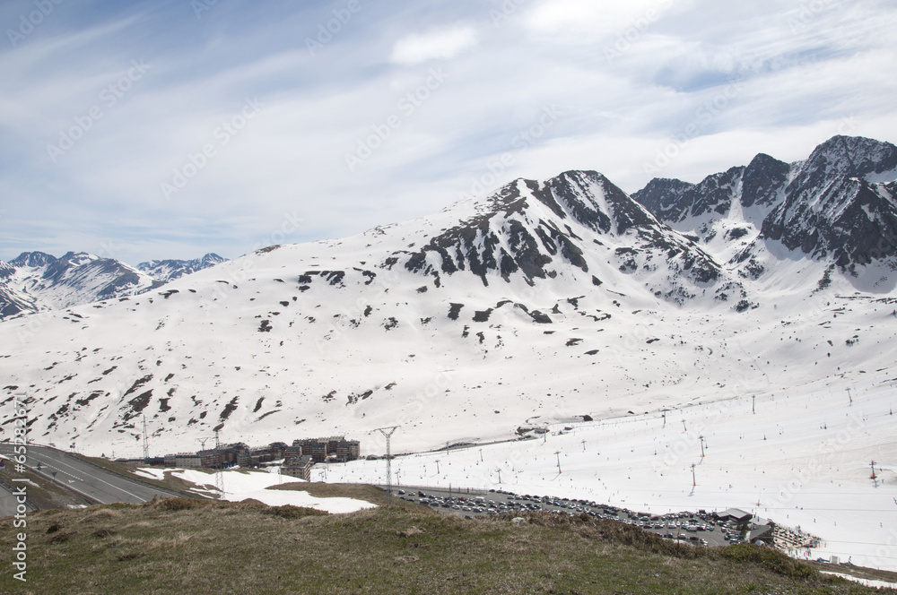 Snowed mountains in Pas de la Casa, Andorra