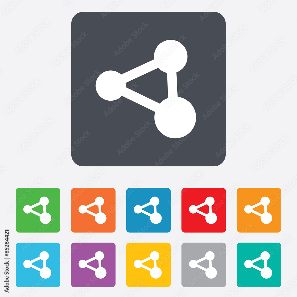 Share sign icon. Link technology symbol. Share sign icon. Link technology symbol.