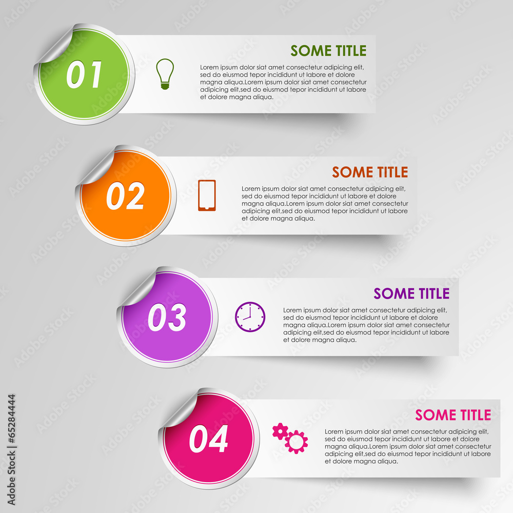 Info graphic progress stickers template Info graphic progress stickers template