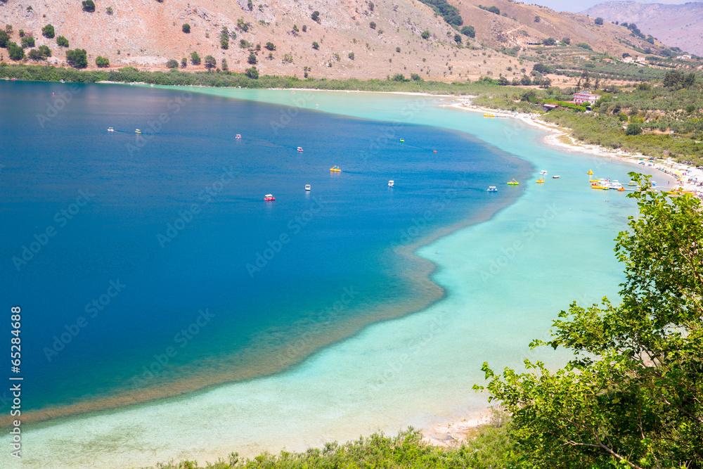 Freshwater lake in village Kavros in Crete  island, Greece