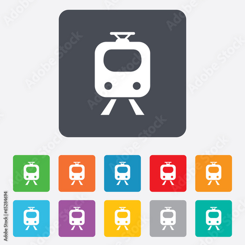 Subway sign icon. Train, underground symbol.
