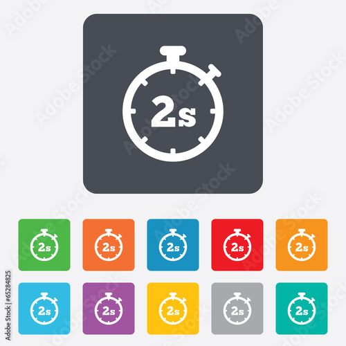Timer 2s sign icon. Stopwatch symbol.