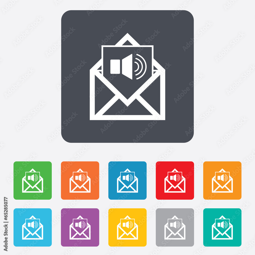 Voice mail icon. Speaker symbol. Audio message. Voice mail icon. Speaker symbol. Audio message.