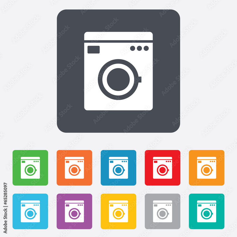Washing machine icon. Home appliances symbol. Washing machine icon. Home appliances symbol.