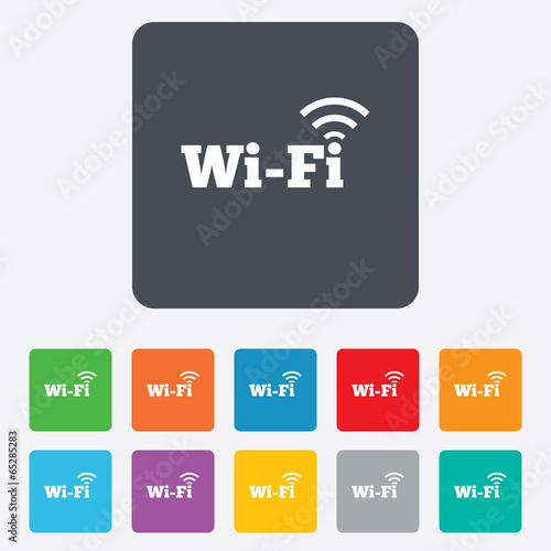 Free wifi sign. Wifi symbol. Wireless Network.