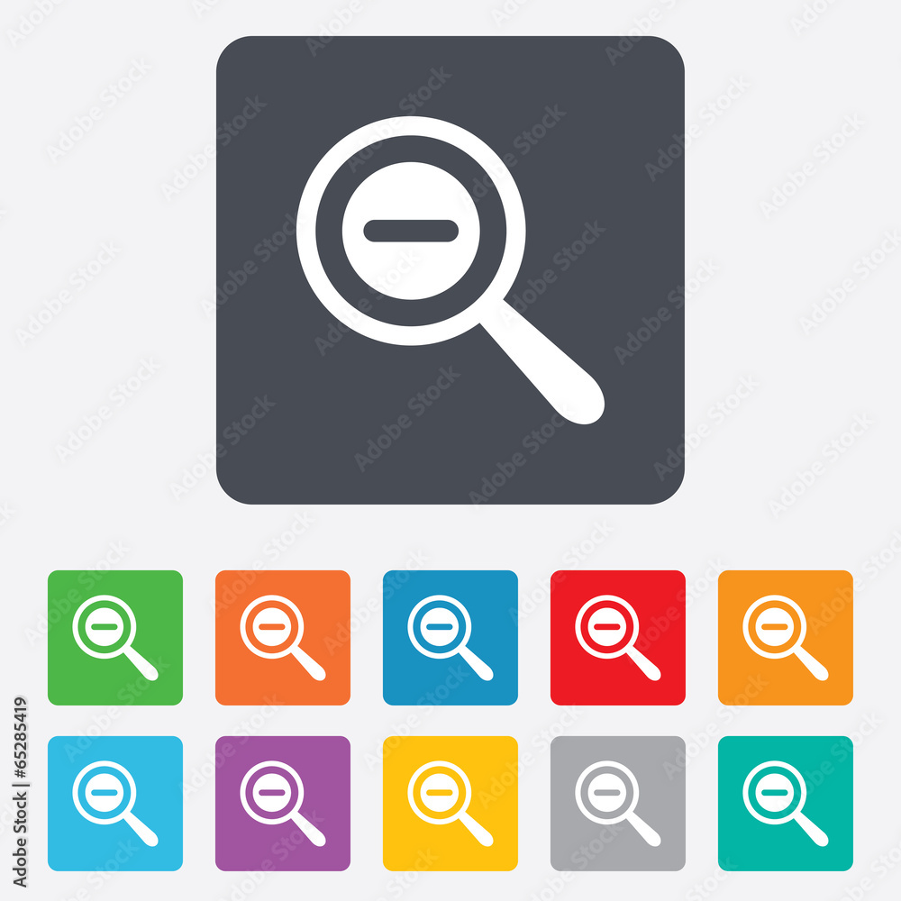 Magnifier glass sign icon. Zoom tool. Navigation Magnifier glass sign icon. Zoom tool. Navigation