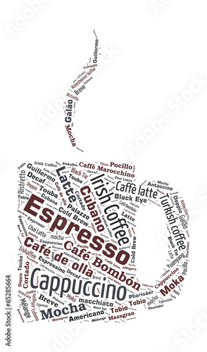 Coffee Shaped Word Cloud