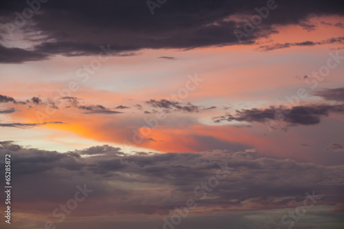 Dramatic sky on sunset