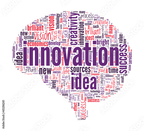 Innovation Concept Brain shaped word cloud