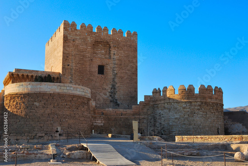 Medieval tower of the Alcazaba of Almeria, Spain
