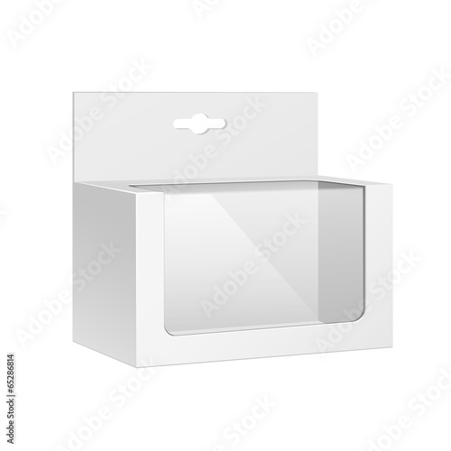 White Horizontal Product Package Box With Window