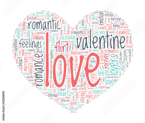 Love Concept - Heart shaped word cloud