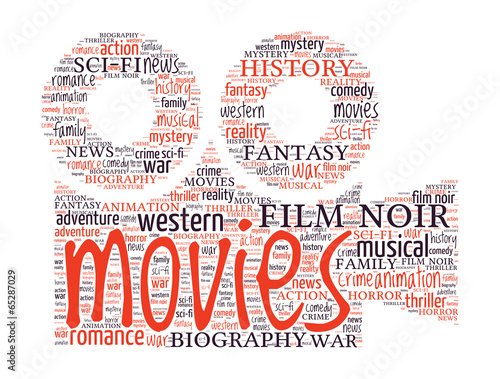 Camera shaped Movie Concept word cloud