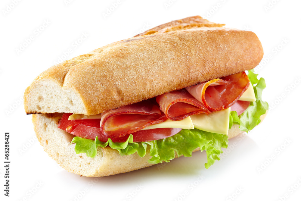 Sandwich with meat and vegetables Sandwich with meat and vegetables