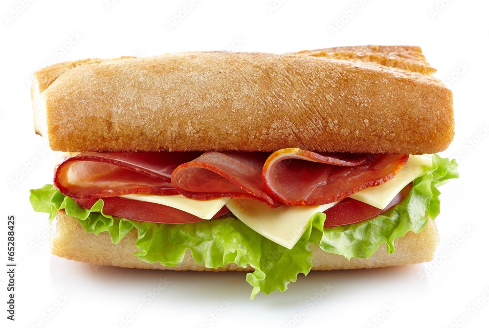 Sandwich with meat and vegetables Sandwich with meat and vegetables