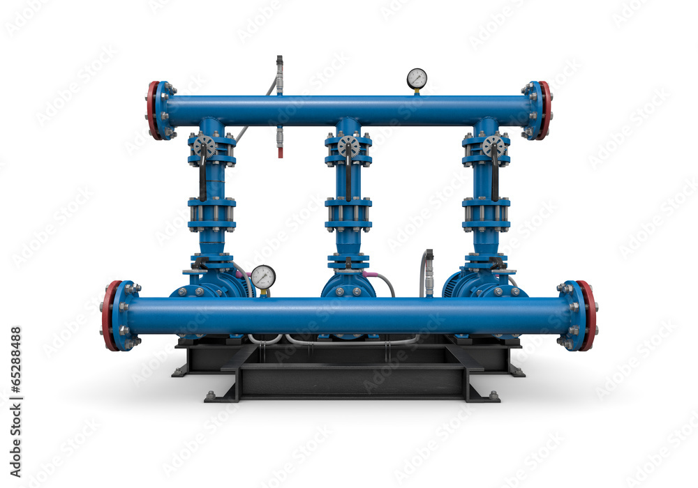 Technology: illustration pump station of water Technology: illustration pump station of water