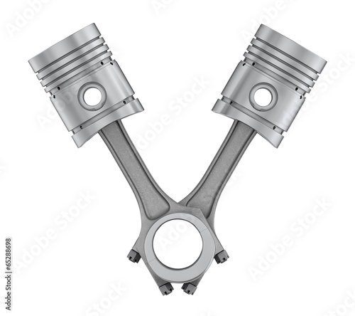 Quadro su tela Piston isolated on white backgound