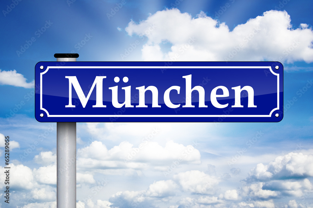 Obraz premium Schild Antik mit München