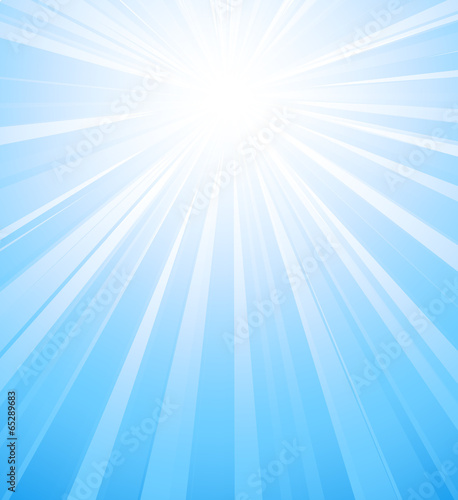 Blue summer sun light burst