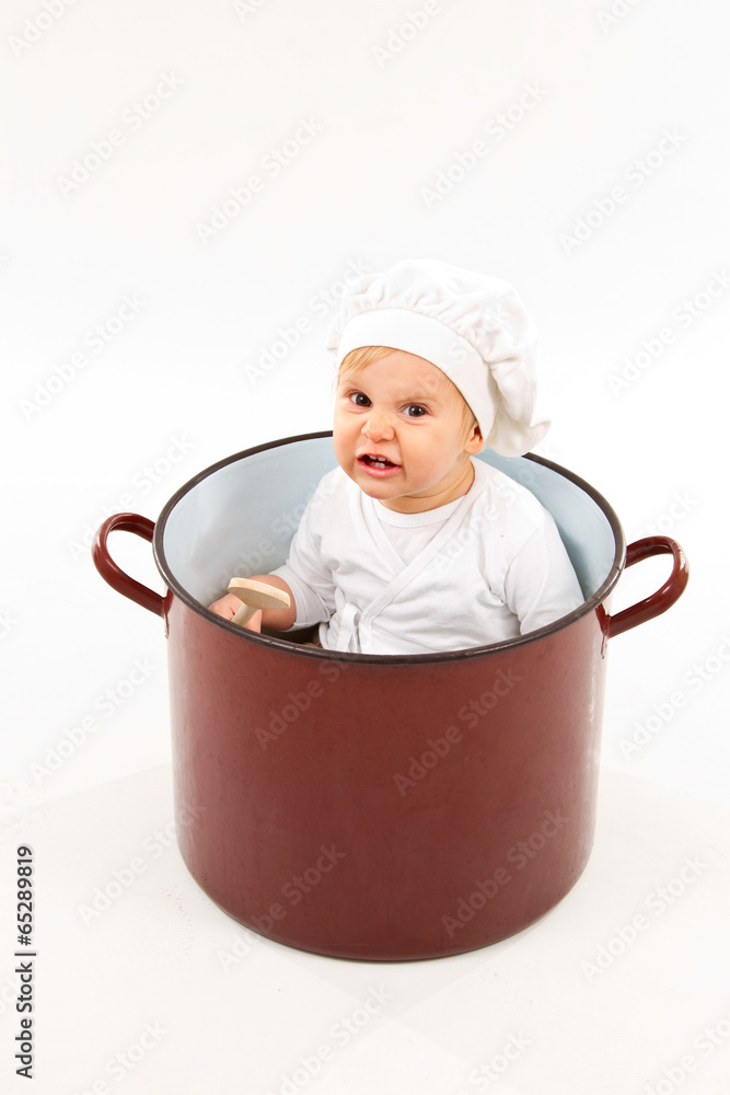 baby sitting inside a pot baby sitting inside a pot