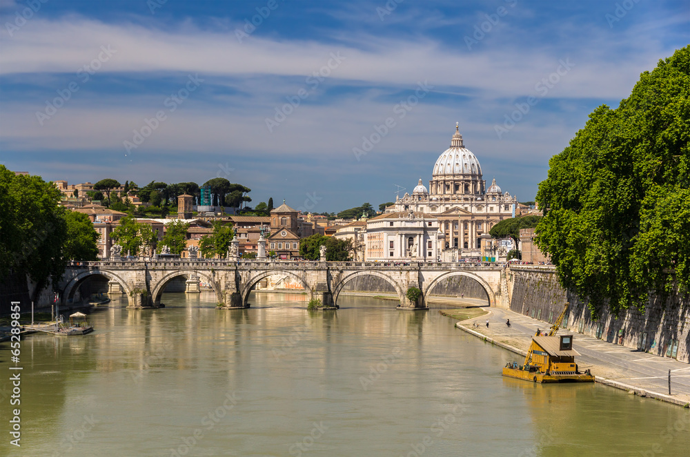 View of St. Peter's Basilica in Rome, Italy