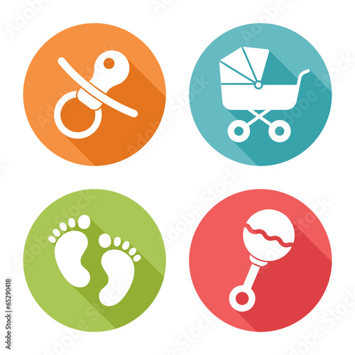 Baby icons, flat design