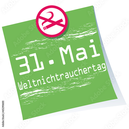 Weltnichtrauchertag,Post-it,Button,Banner,grün