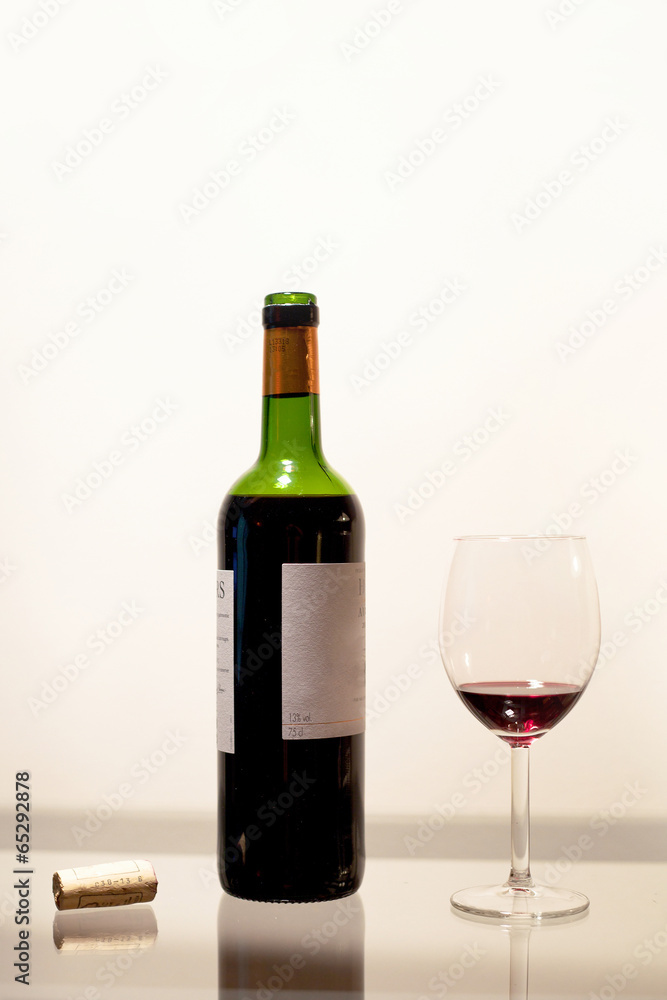 bottle of wine and glass