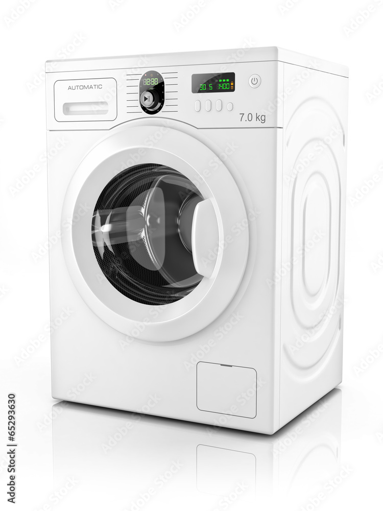Modern washing machine isolated on white background. 3D Modern washing machine isolated on white background. 3D