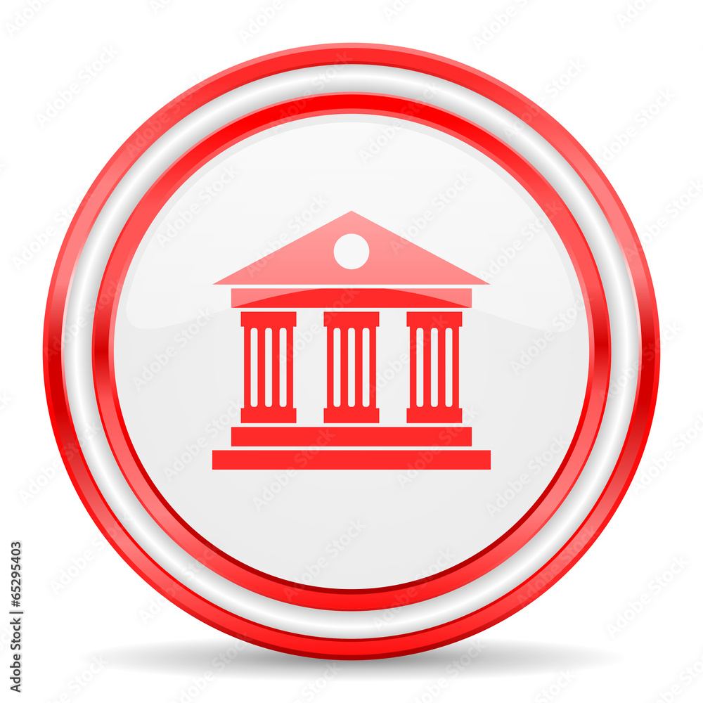 museum red white glossy web icon museum red white glossy web icon