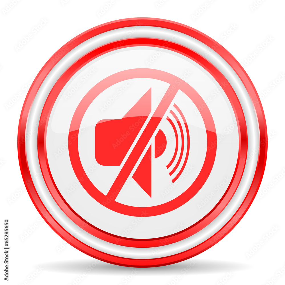 mute red white glossy web icon mute red white glossy web icon