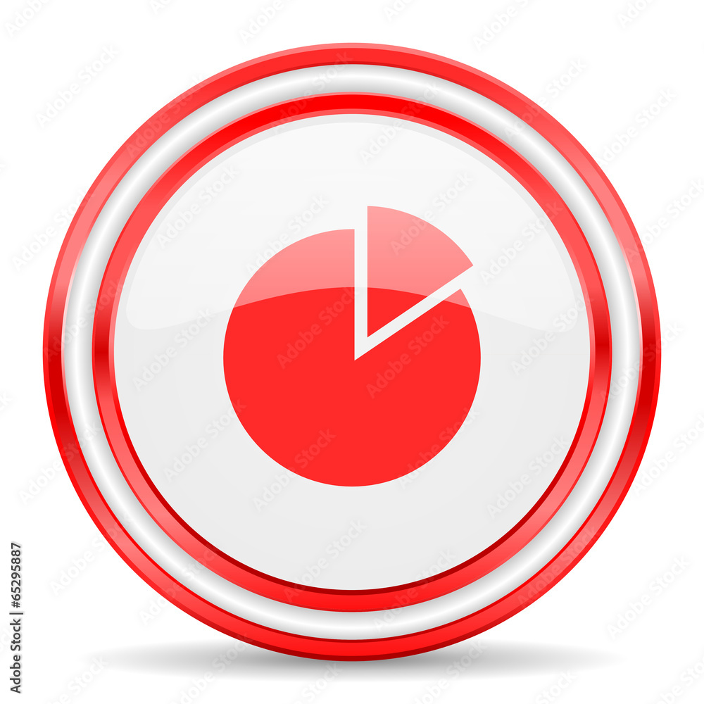 chart red white glossy web icon chart red white glossy web icon