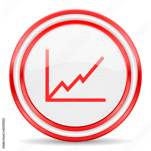 Free Download chart red white glossy web icon - GFXLoad