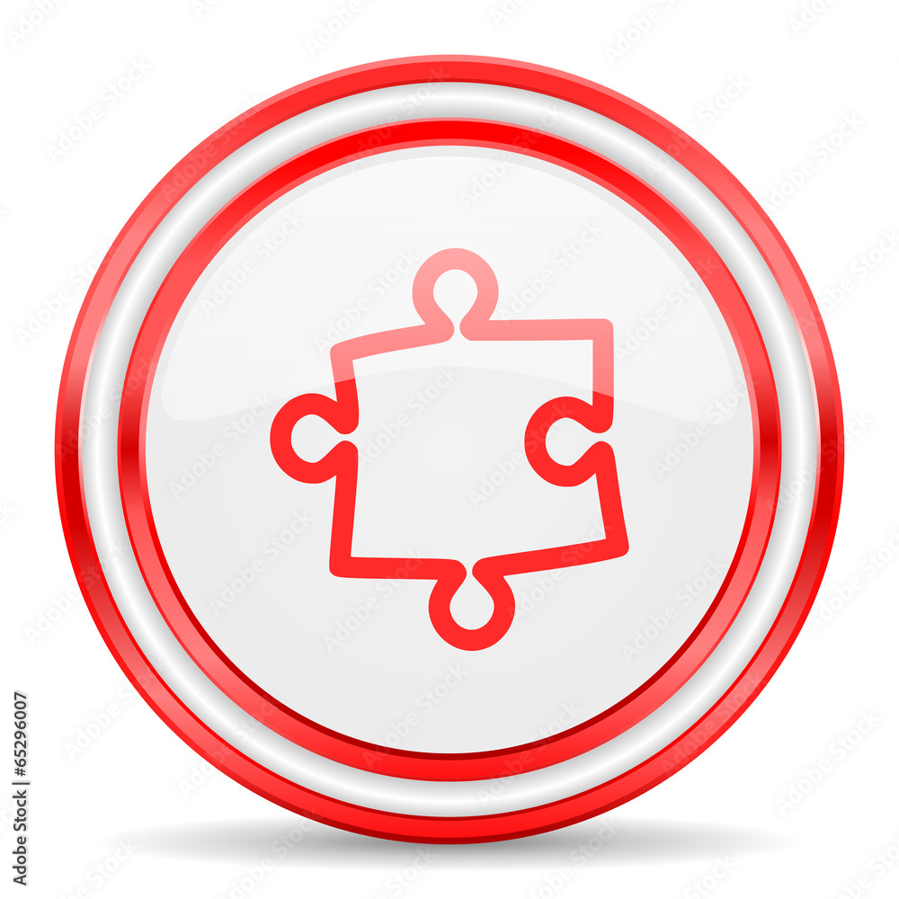 puzzle red white glossy web icon puzzle red white glossy web icon